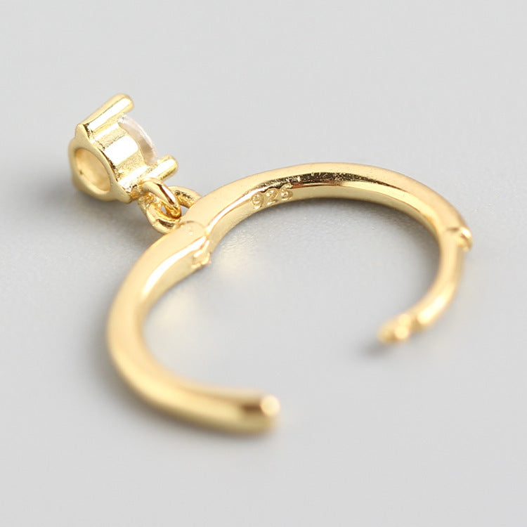 S925 Sterling Silver Classic Diamond Eardrop Earring