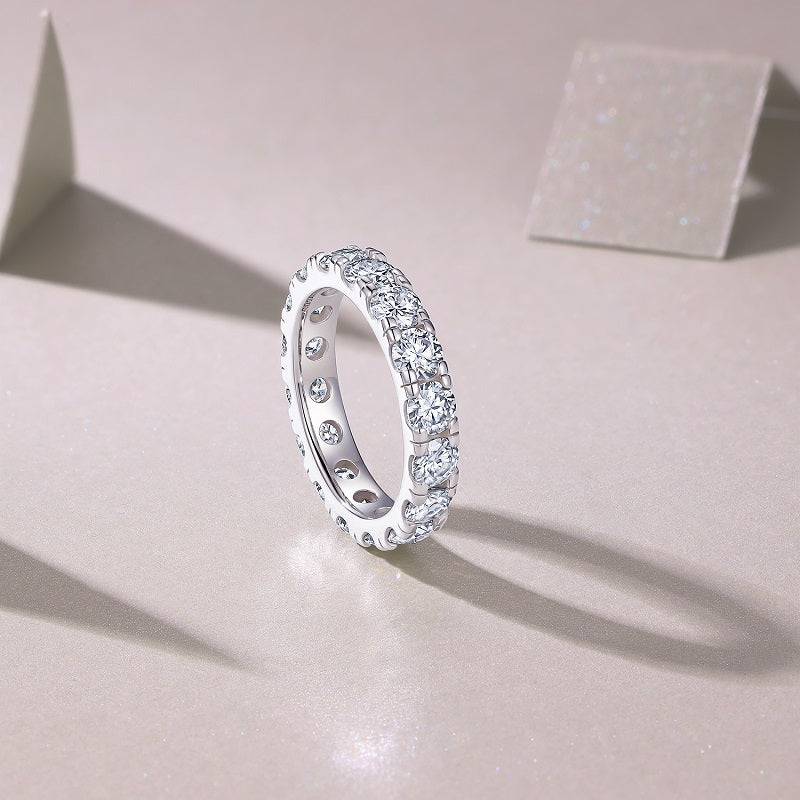 0.3-carat Moissanite S925 Silver And Platinum-plated Diamond Ring