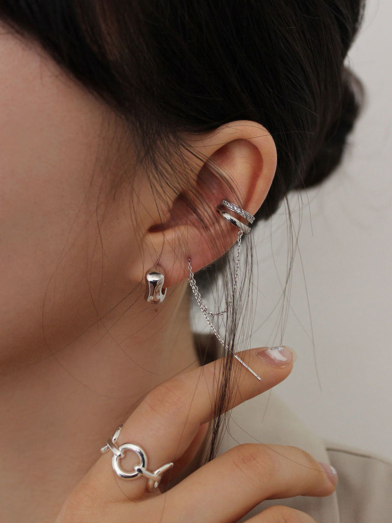 925 Sterling Silver Ear Clip One-piece Earrings