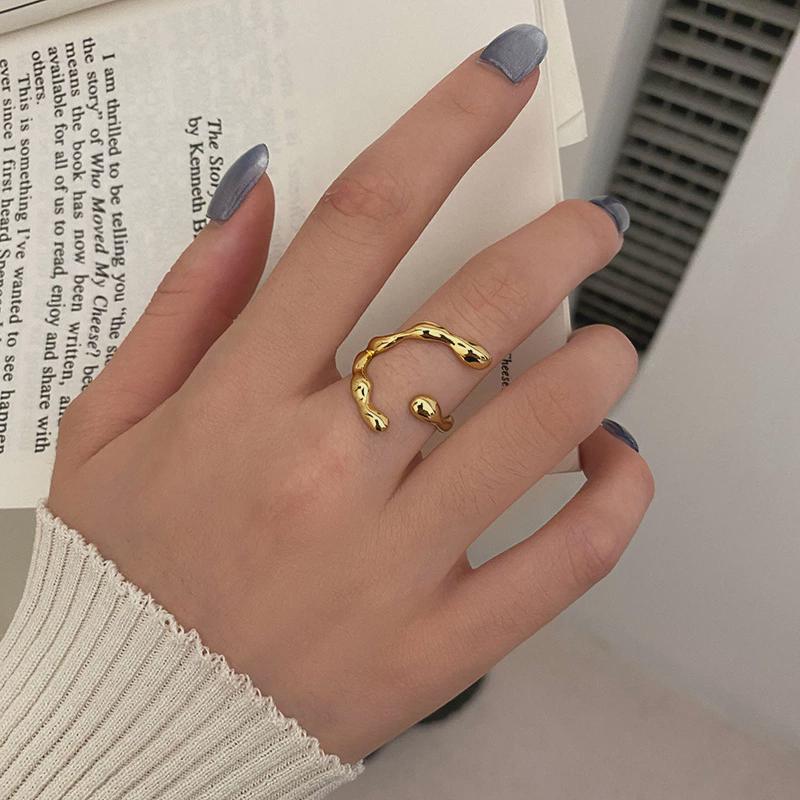 Niche Irregular Crescent Exquisite Titanium Steel Ring For Women