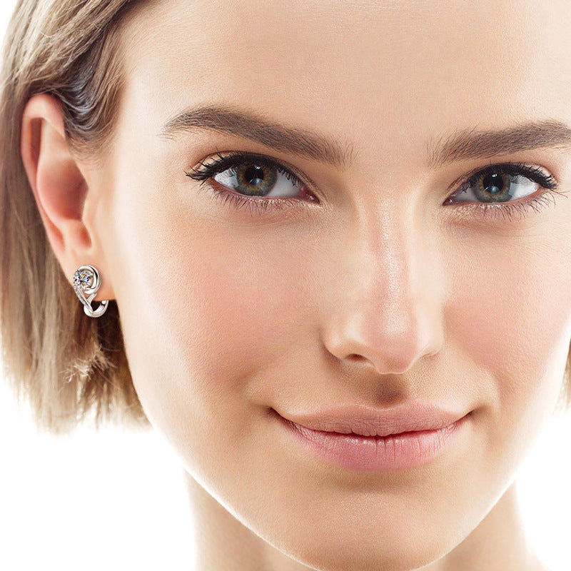 Women's Fashion Sterling Silver Moissanite Earrings