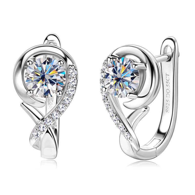 Women's Fashion Sterling Silver Moissanite Earrings