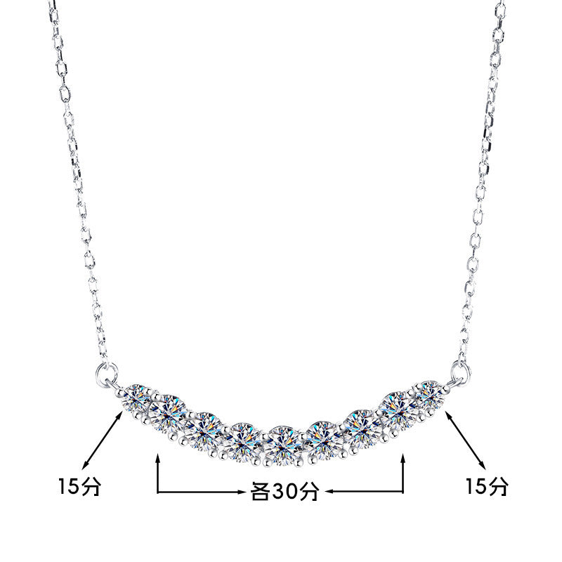 S925 Silver-plated Moissanite layer Pendant Necklace