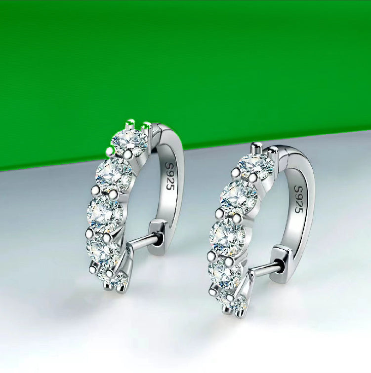 Moissanite Hoop Earrings D Color Moissanite Earrings