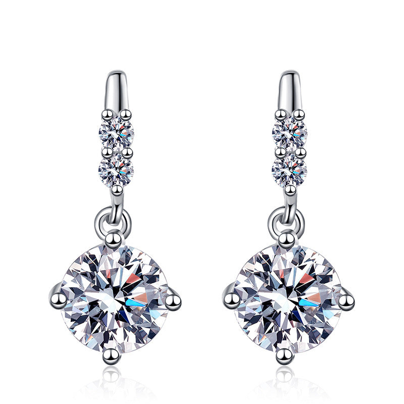 S925 Silver Moissanite Stud Earrings