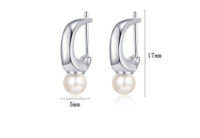 925 Sterling Silver Earrings Women's Pearl Fashion