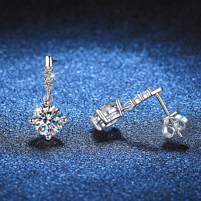 S925 Silver Moissanite Stud Earrings