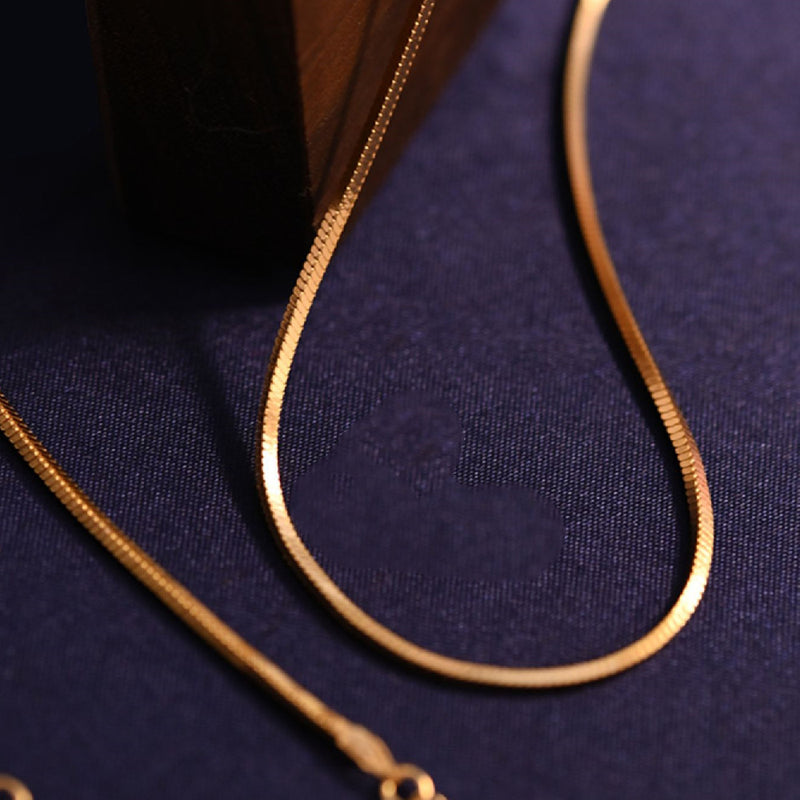 Snake Bone Chain Necklace For Women Square S925 Pure Silver Gold-plated