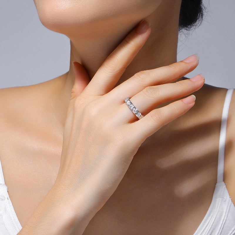 0.3-carat Moissanite S925 Silver And Platinum-plated Diamond Ring