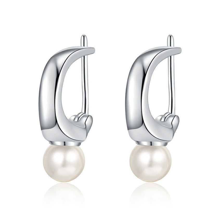 925 Sterling Silver Earrings Women's Pearl Fashion