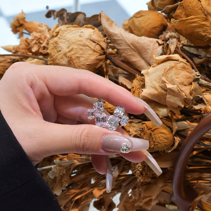 Women's Fashion Asymmetric 925 Sterling Silver Earrings