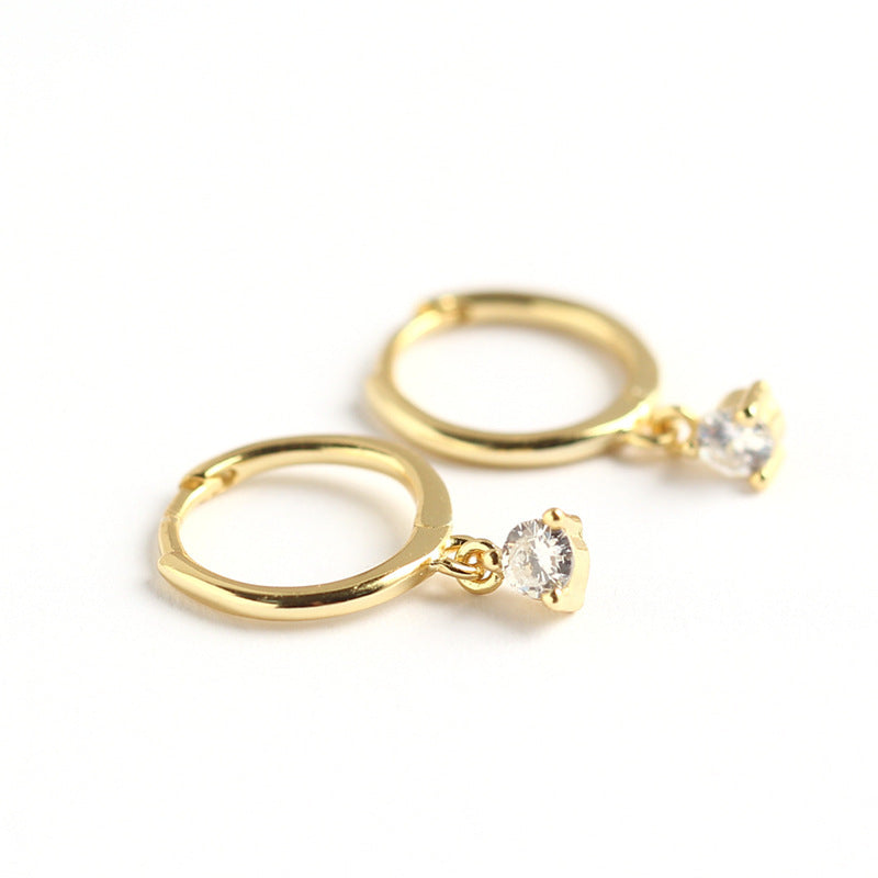 S925 Sterling Silver Classic Diamond Eardrop Earring