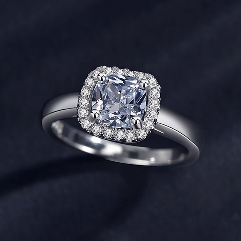 925 Sterling silver Women's Fashion 1 Carat Simulated  Diamond Wedding Ring