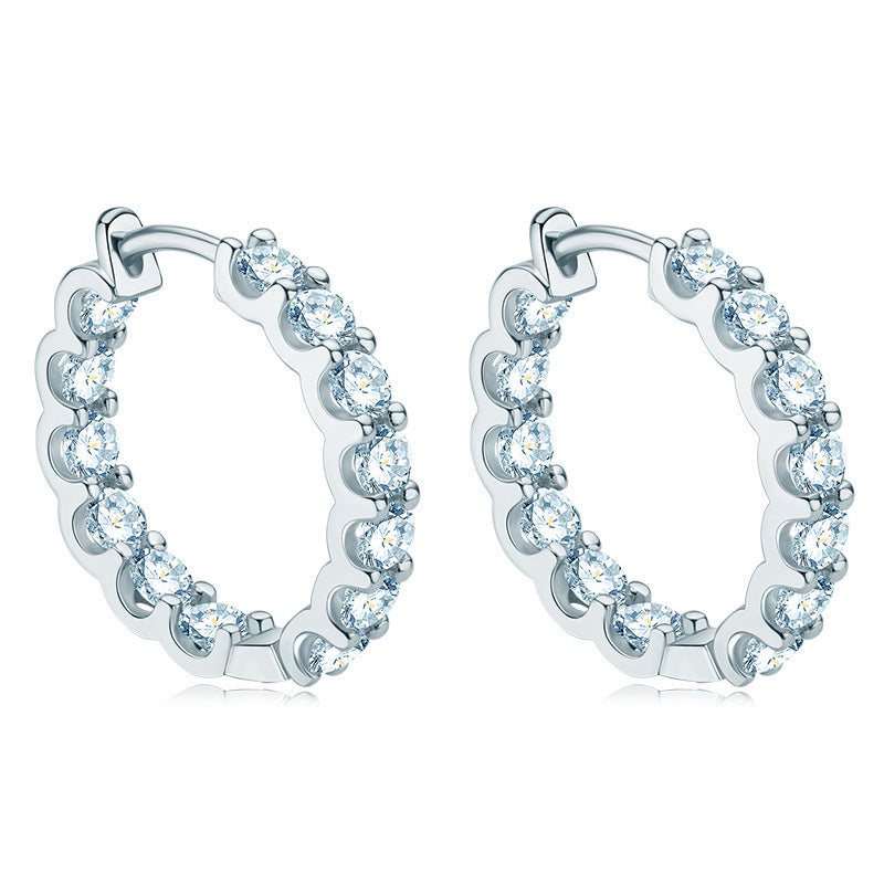 Women's Fashion Sterling Silver Moissanite Earrings